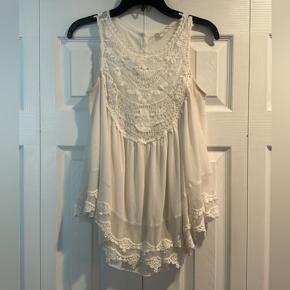 Altar’d State White Lacey Tank Top